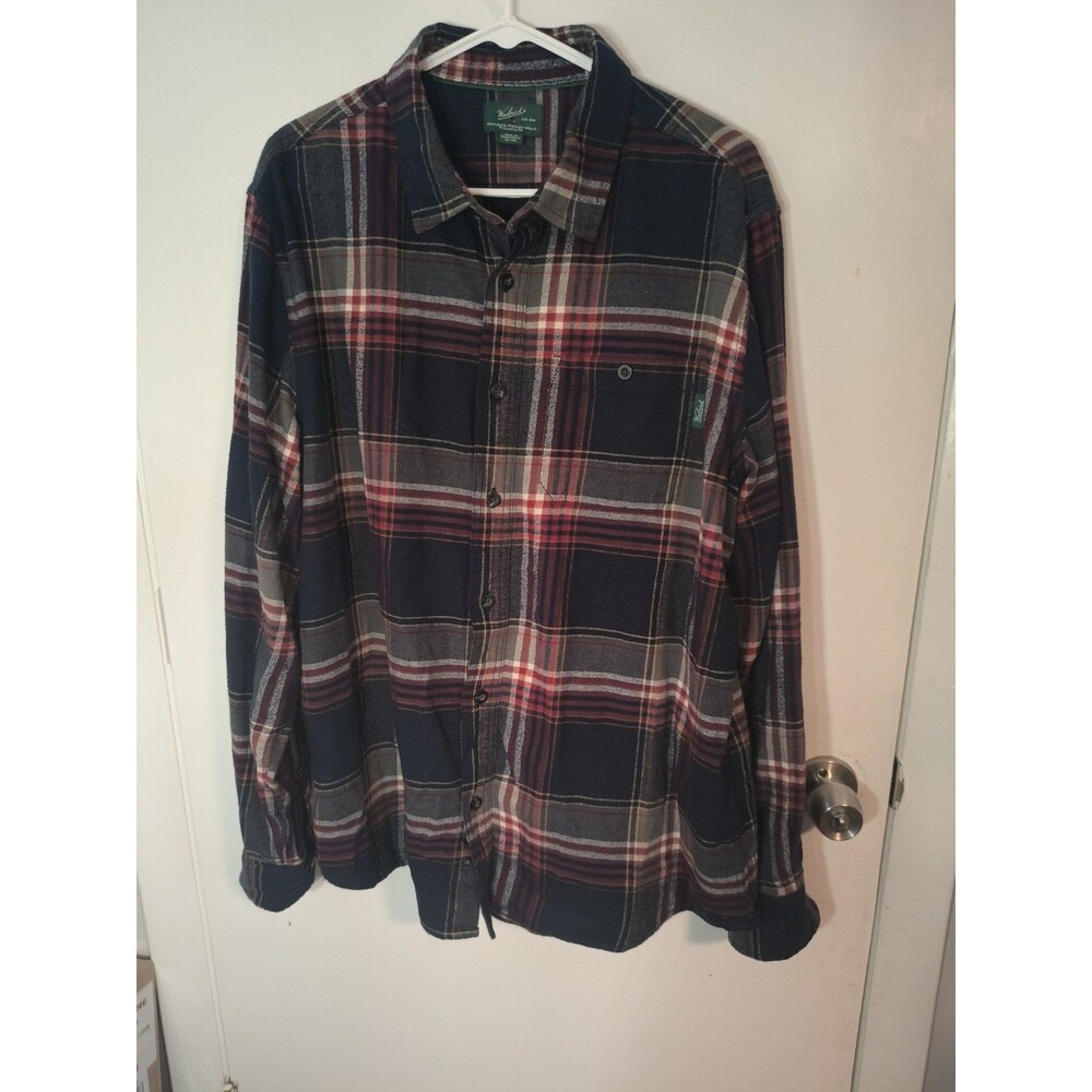 Woolrich Flannel Shirt Men’s Sz. XL Blue Plaid Button